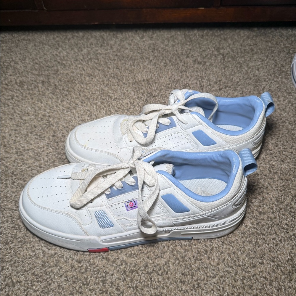 White and Blue Sneakers
